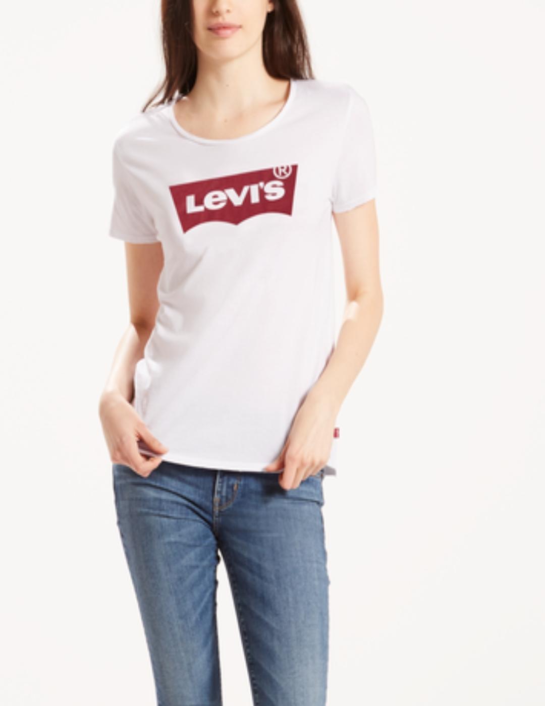 Camiseta levis logo blanca manga corta mujer- 