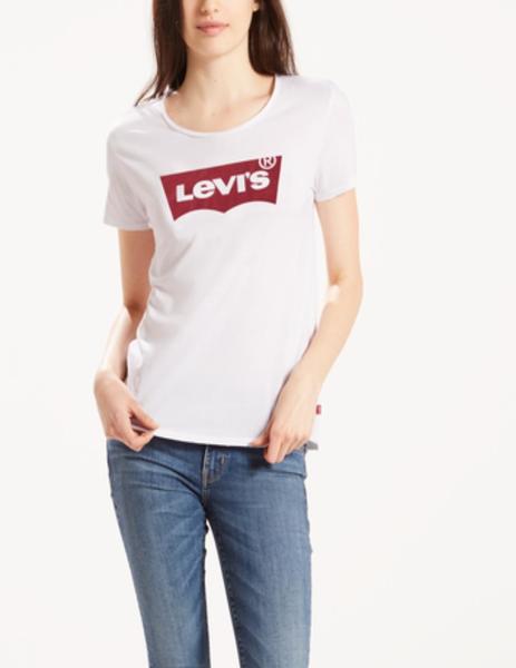 Camiseta levis blanca manga corta mujer-