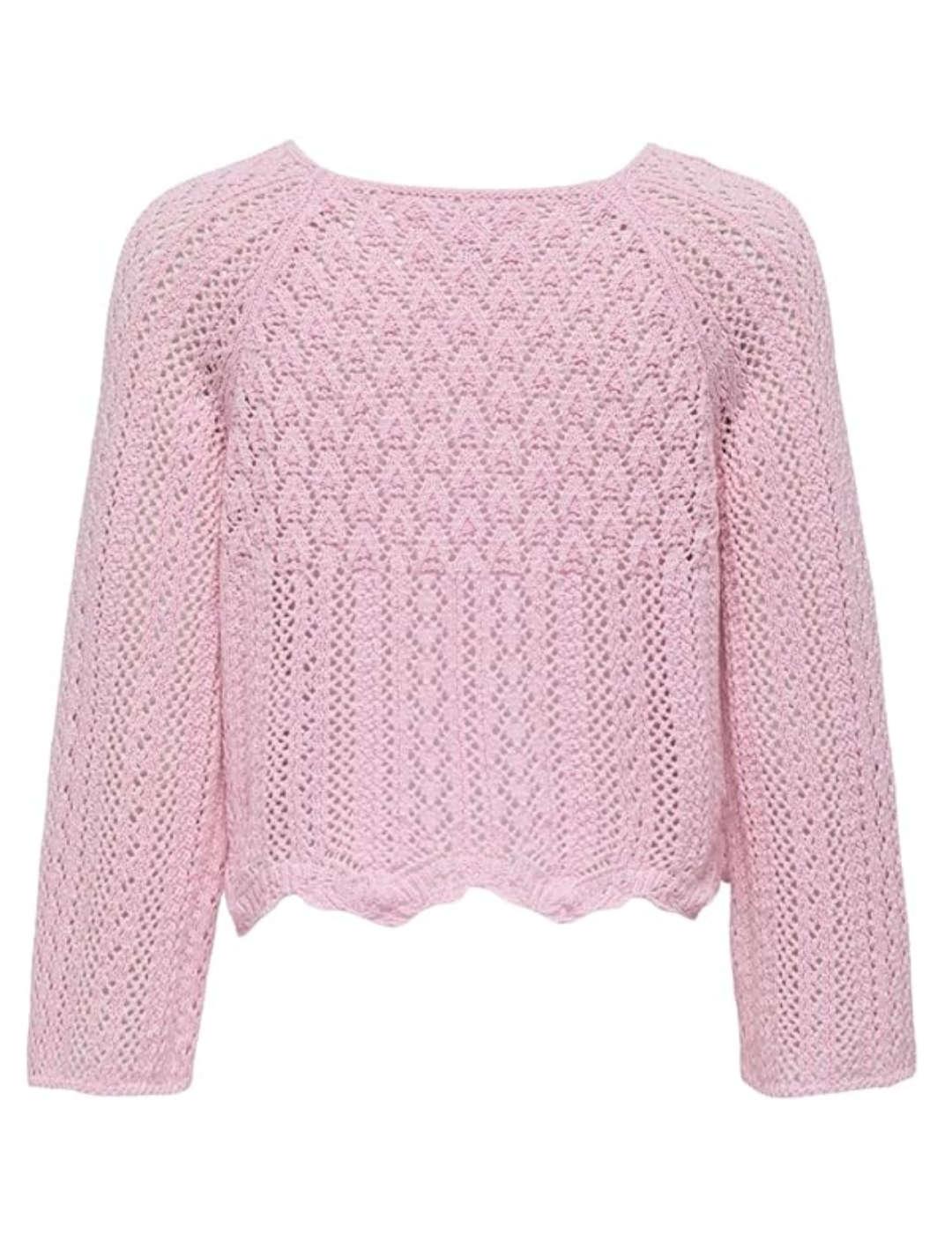 Jersey Only Nola rosa calado ondas punto fino para mujer ONLY para ...