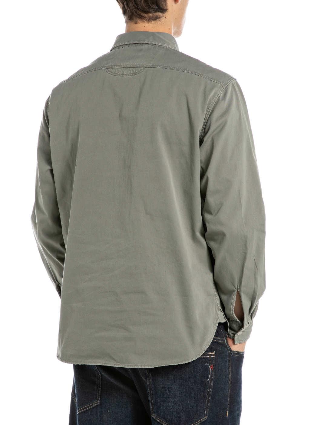 Camisa Vaquera Replay Para Hombre - Corte Regular, Denim 6.5 Oz Azul Oscuro